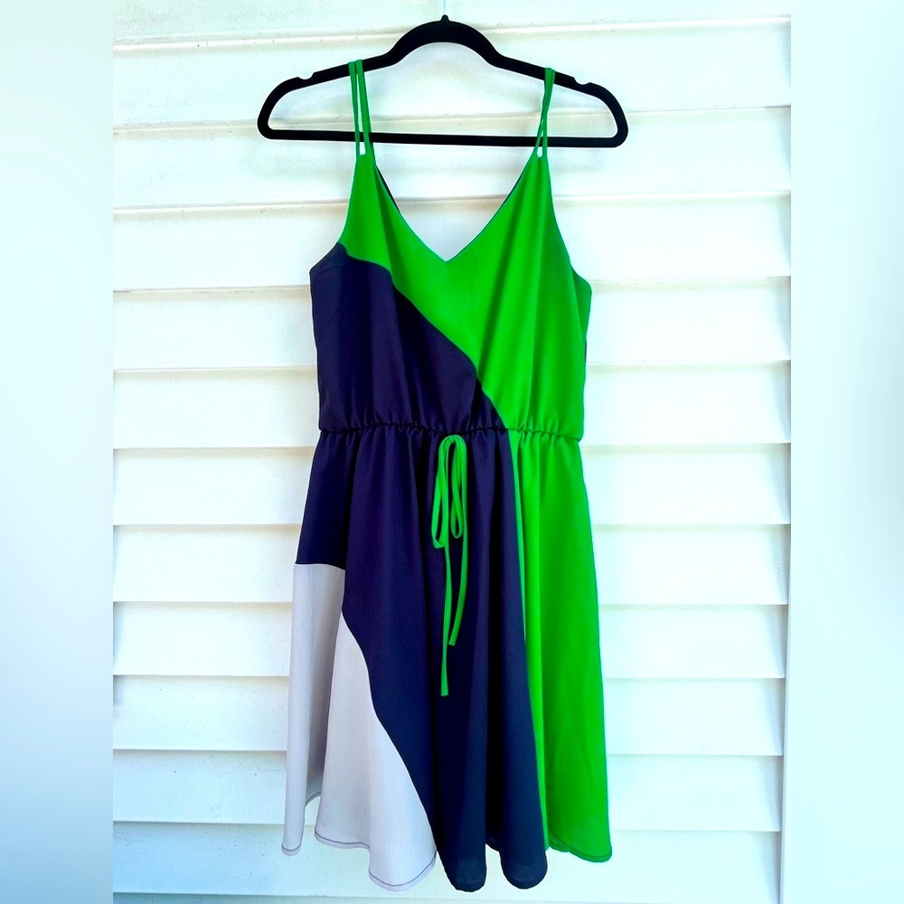 My Beloved Color Blocked Straps Dress